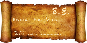 Brassai Enciána névjegykártya